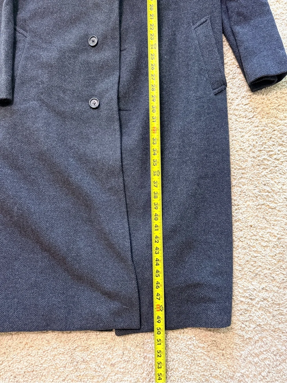 Ralph Lauren Gray Long Wool Blend Overcoat Coat Classic Lined USA Style